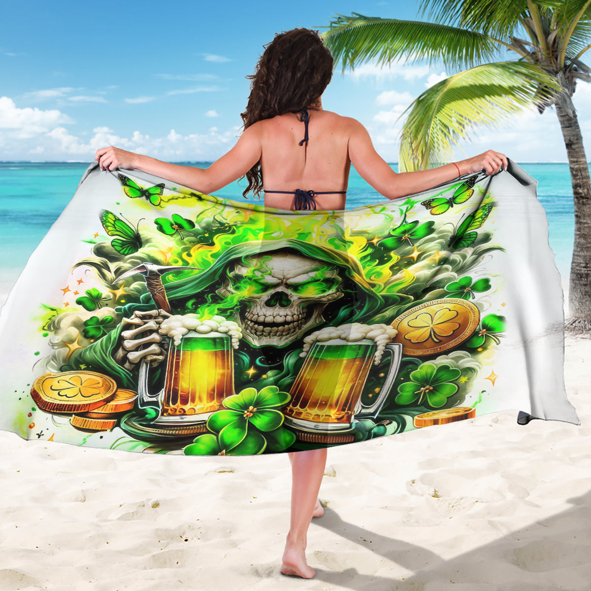 Irish Skull Sarong I Whisper Back Bring Beer