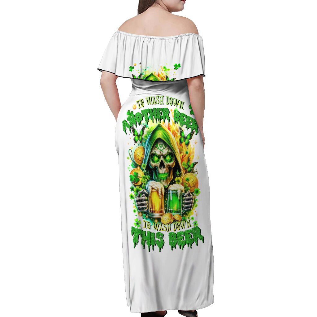 Irish Skull Off Shoulder Maxi Dress To Wash Down Another Beer To Wash Down This Beer