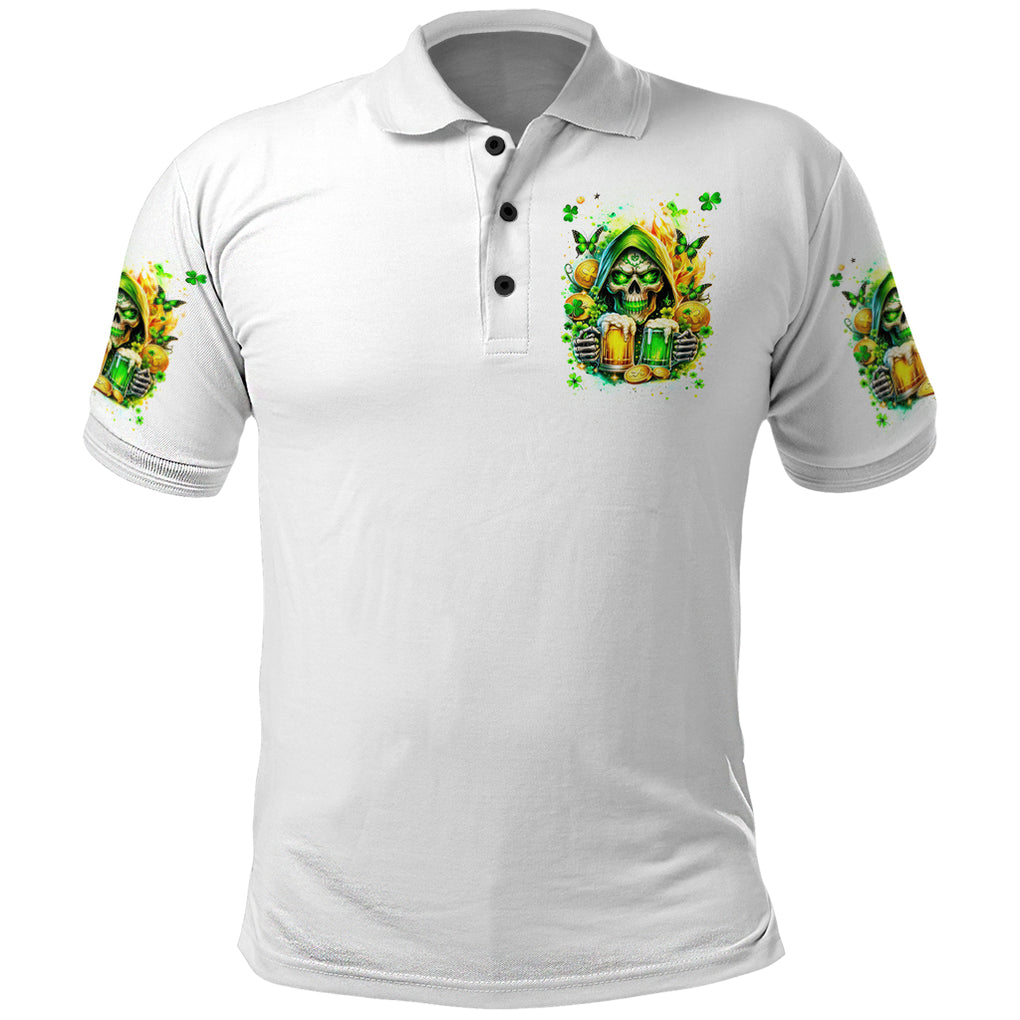 Irish Skull Polo Shirt To Wash Down Another Beer To Wash Down This Beer
