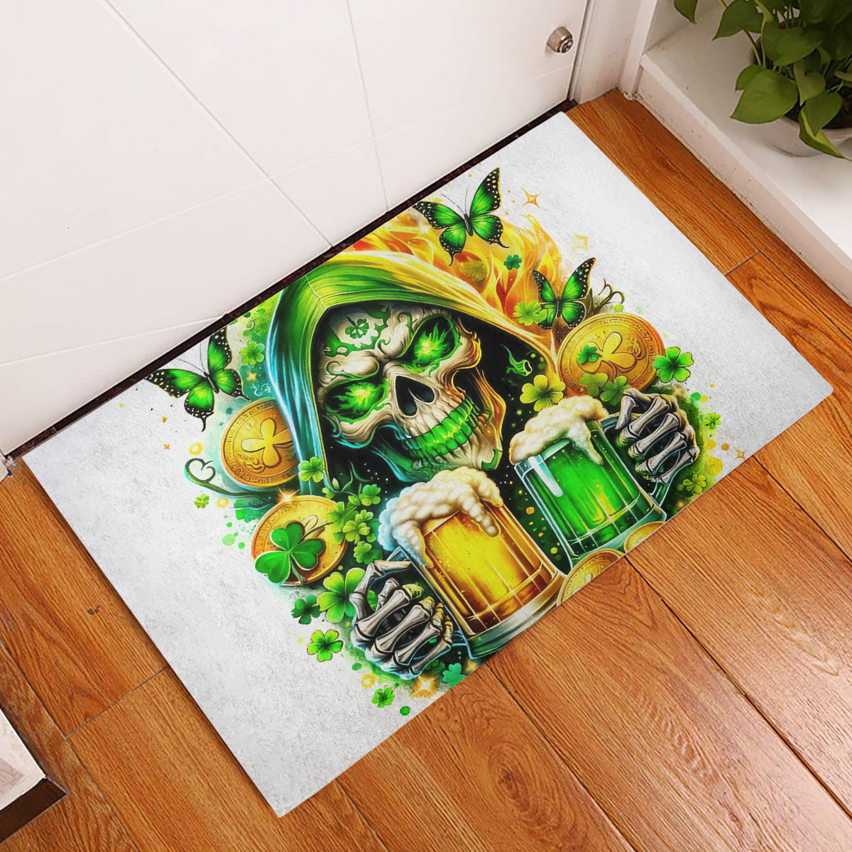 Irish Skull Rubber Doormat To Wash Down Another Beer To Wash Down This Beer