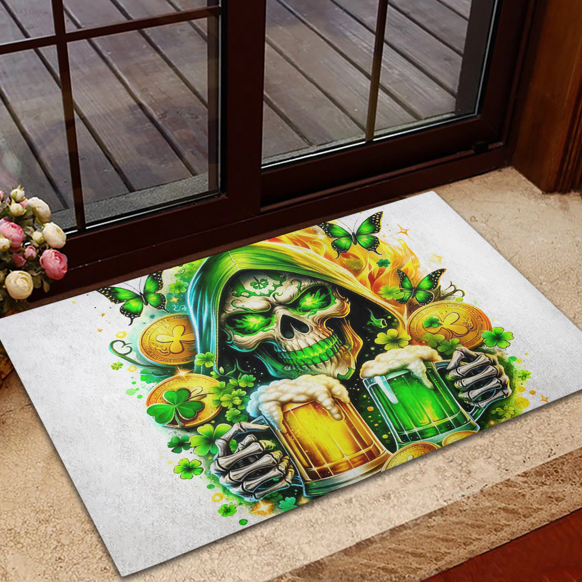 Irish Skull Rubber Doormat To Wash Down Another Beer To Wash Down This Beer