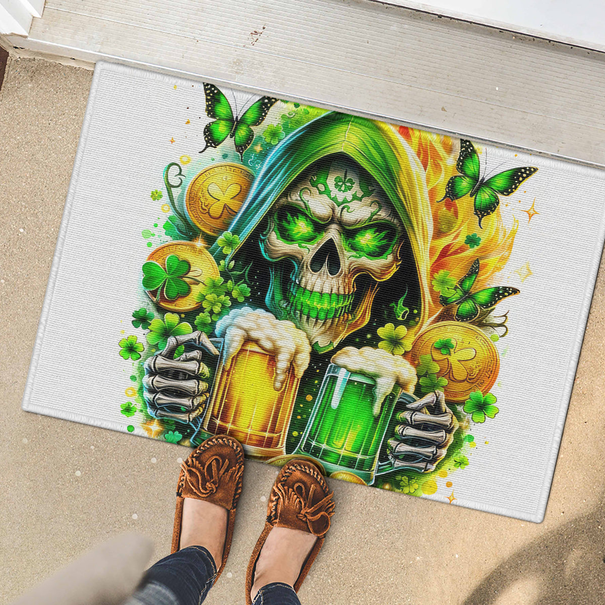 Irish Skull Rubber Doormat To Wash Down Another Beer To Wash Down This Beer