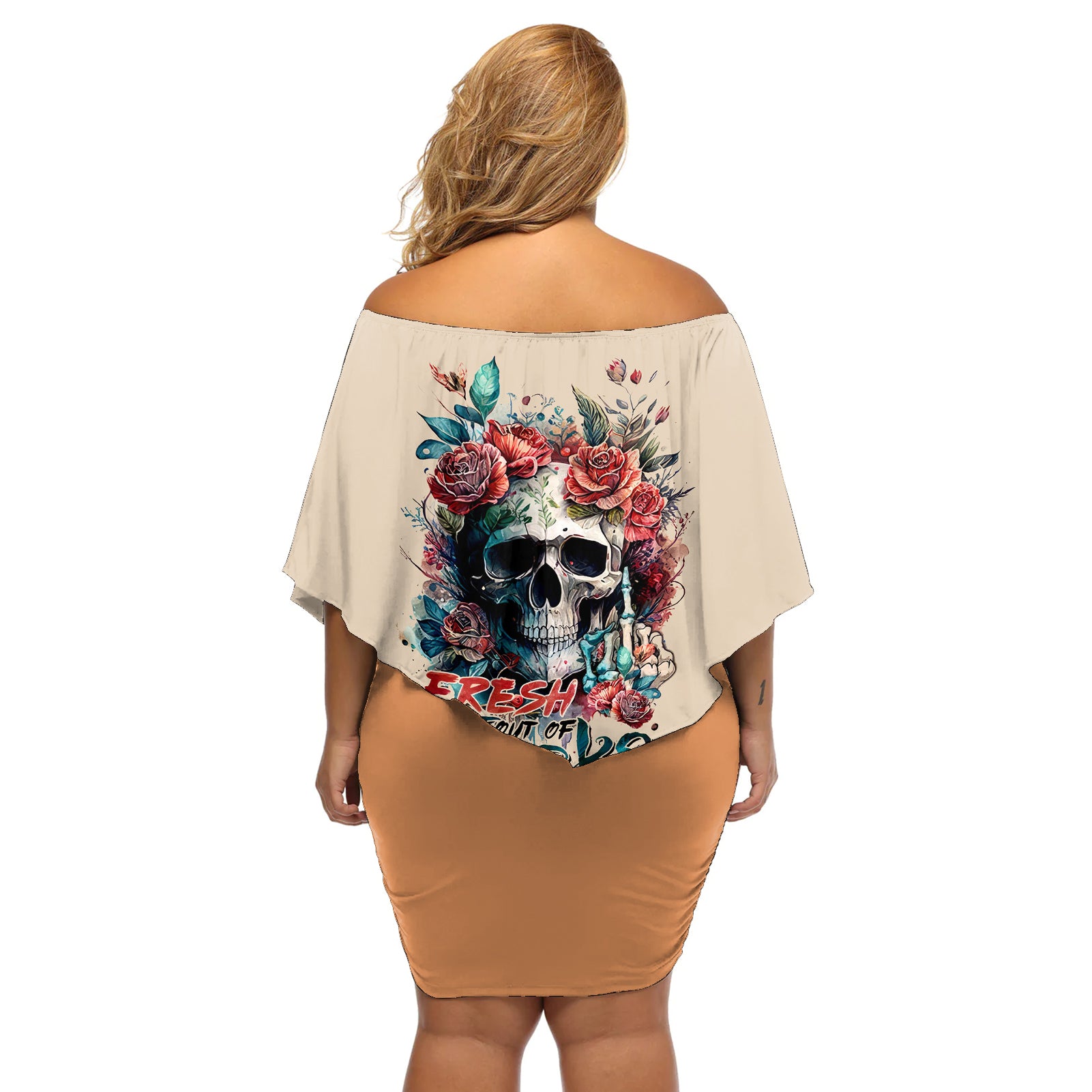 flower-skull-off-shoulder-short-dress-fresh-out-of-fuck
