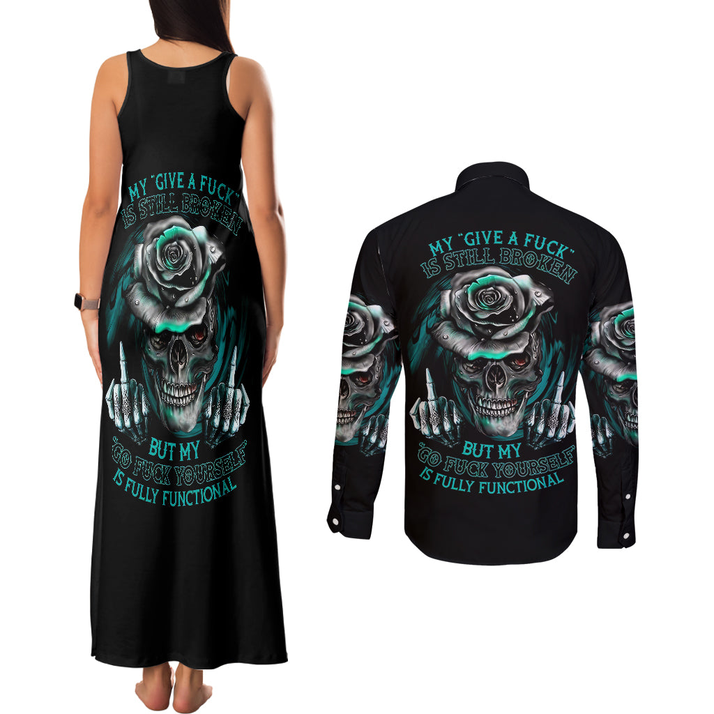 rose-skull-couples-matching-tank-maxi-dress-and-long-sleeve-button-shirts-go-fuck-yourself-is-fully-functional