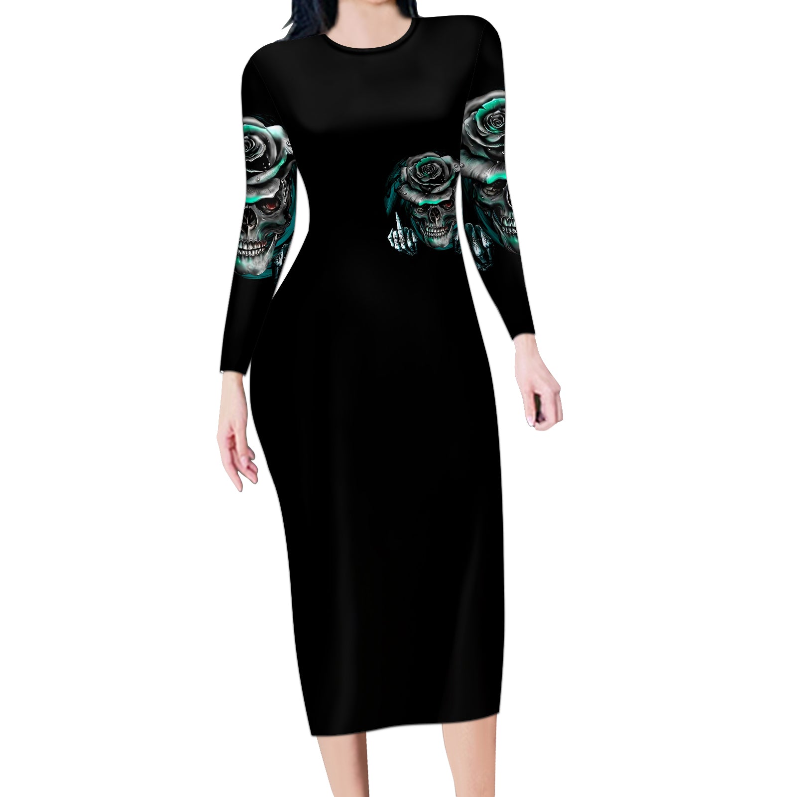 rose-skull-long-sleeve-bodycon-dress-go-fuck-yourself-is-fully-functional
