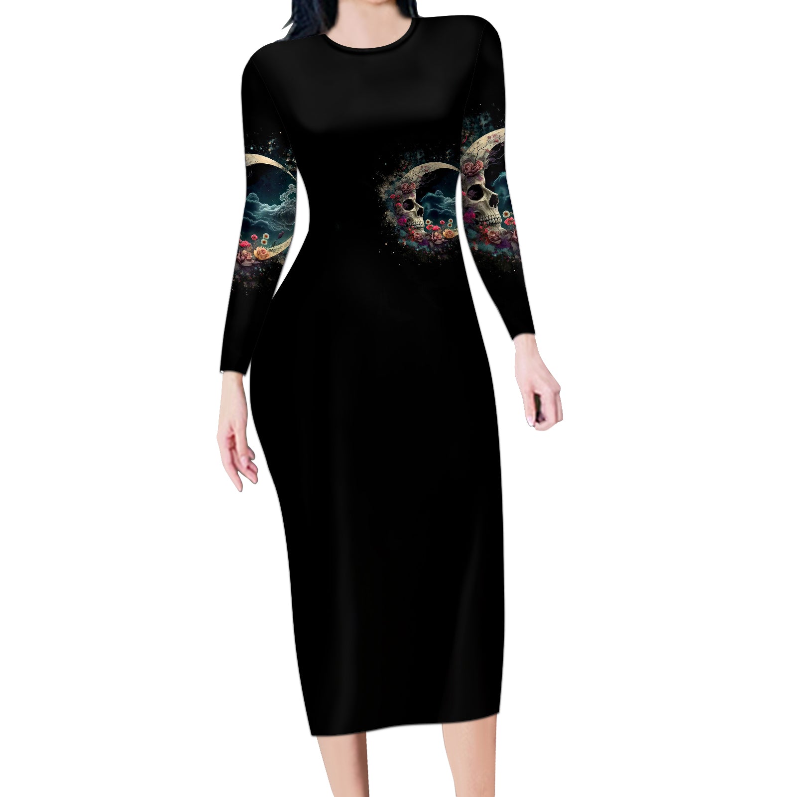 moon-skull-long-sleeve-bodycon-dress-hello-darkness-my-old-friend-moon