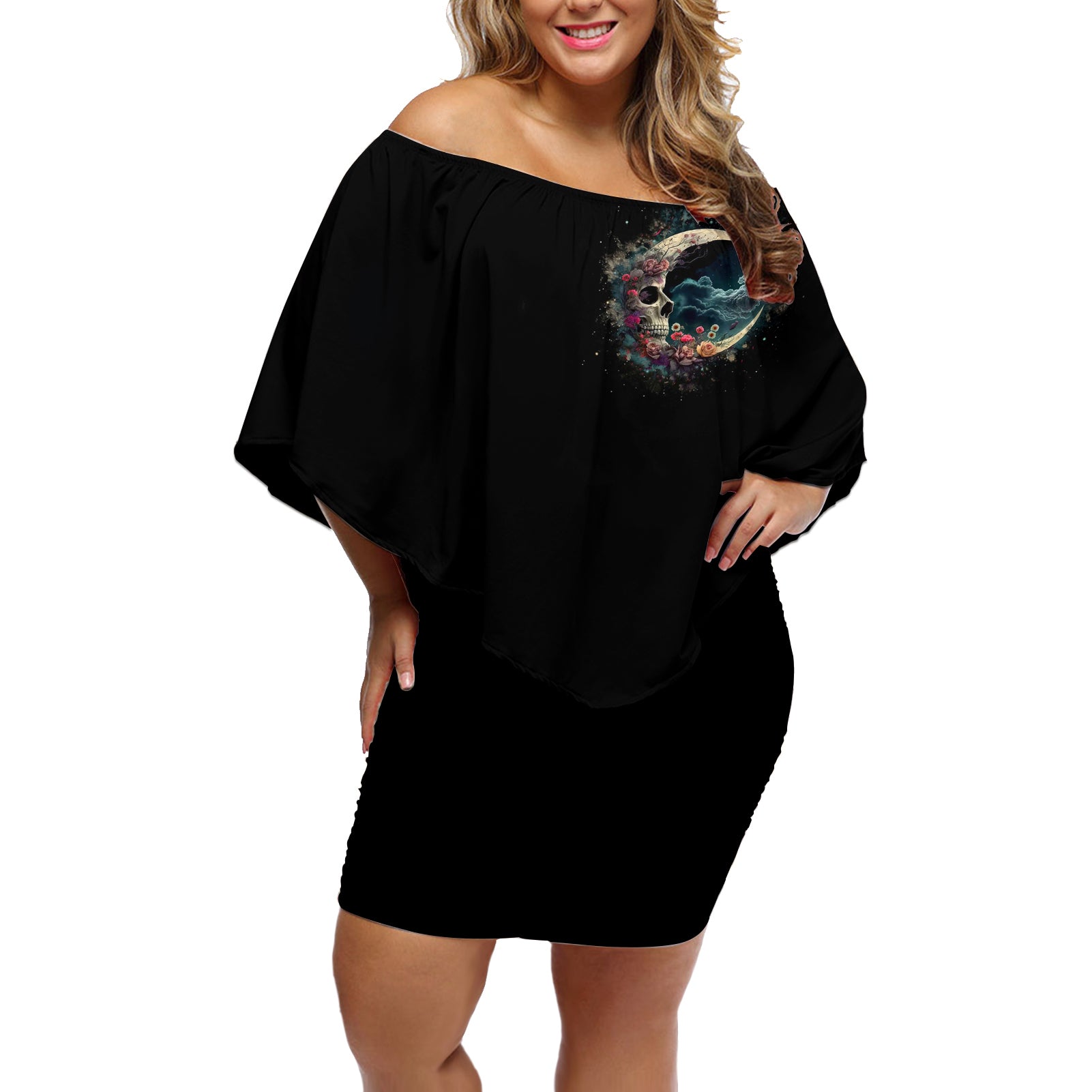 moon-skull-off-shoulder-short-dress-hello-darkness-my-old-friend-moon