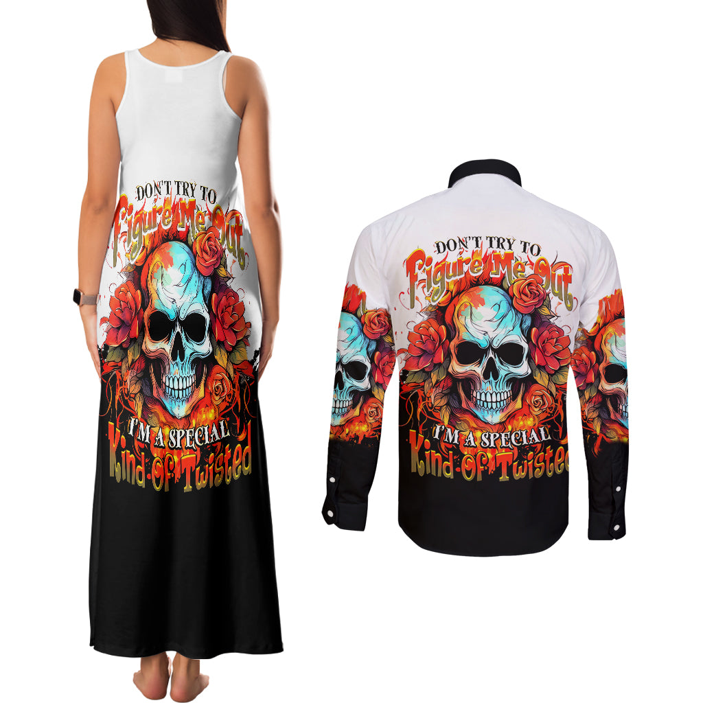 flower-skull-couples-matching-tank-maxi-dress-and-long-sleeve-button-shirts-dont-try-to-figured-me-out-i-special-kind-fire-flower