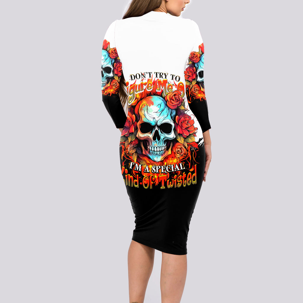 flower-skull-long-sleeve-bodycon-dress-dont-try-to-figured-me-out-i-special-kind-fire-flower