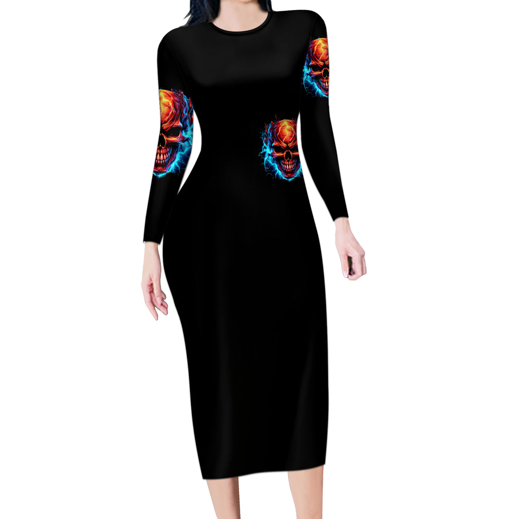 thunder-skull-long-sleeve-bodycon-dress-i-cant-go-to-hell-devil-restrainning-order-against-me