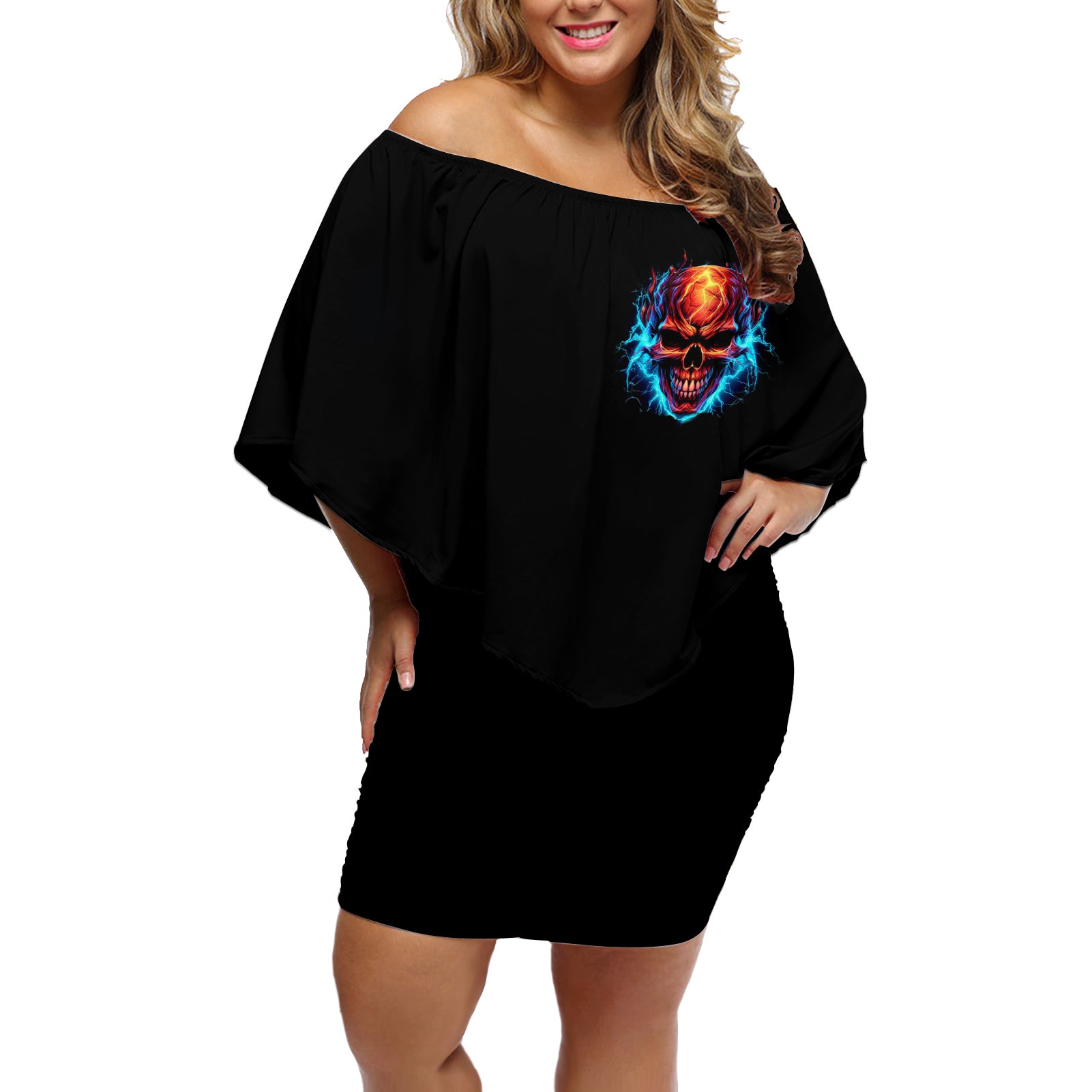 thunder-skull-off-shoulder-short-dress-i-cant-go-to-hell-devil-restrainning-order-against-me