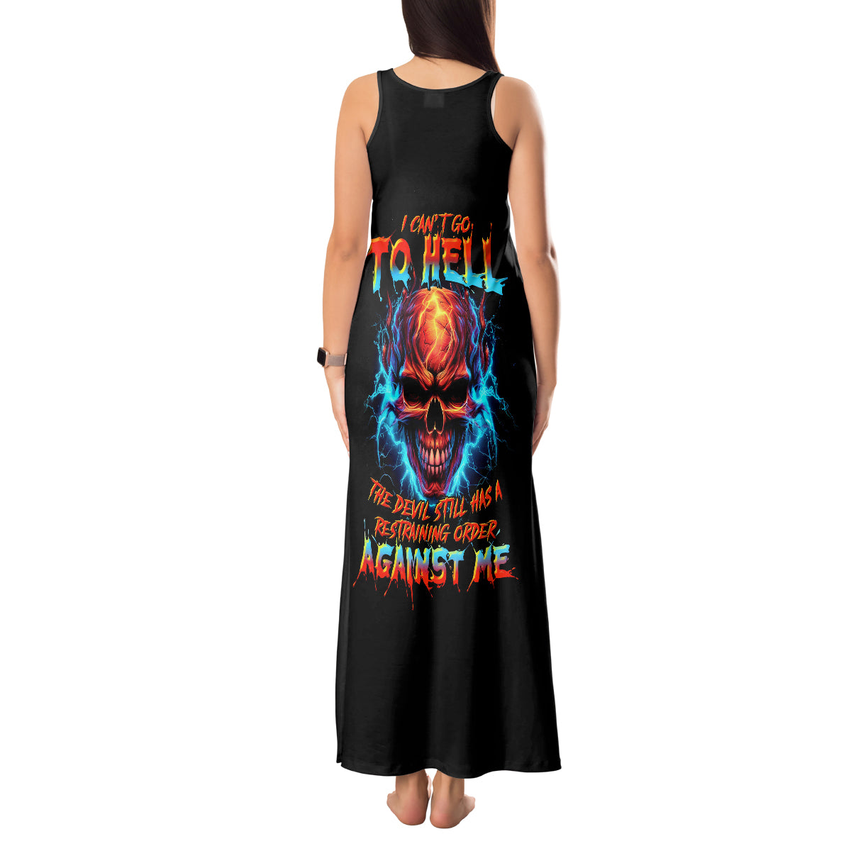 thunder-skull-tank-maxi-dress-i-cant-go-to-hell-devil-restrainning-order-against-me