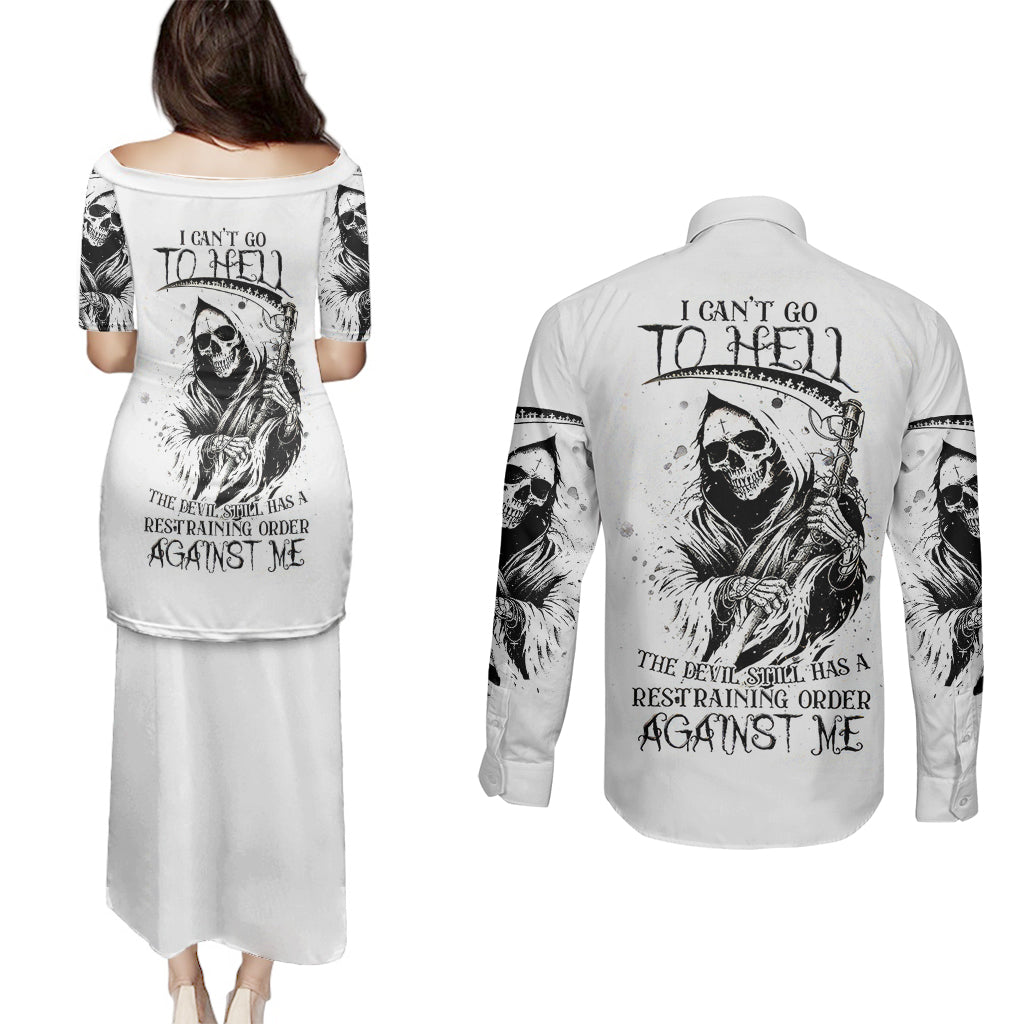 skull-reaper-couples-matching-puletasi-dress-and-long-sleeve-button-shirts-i-cant-go-to-hell-devil-restrainning-order-against-me