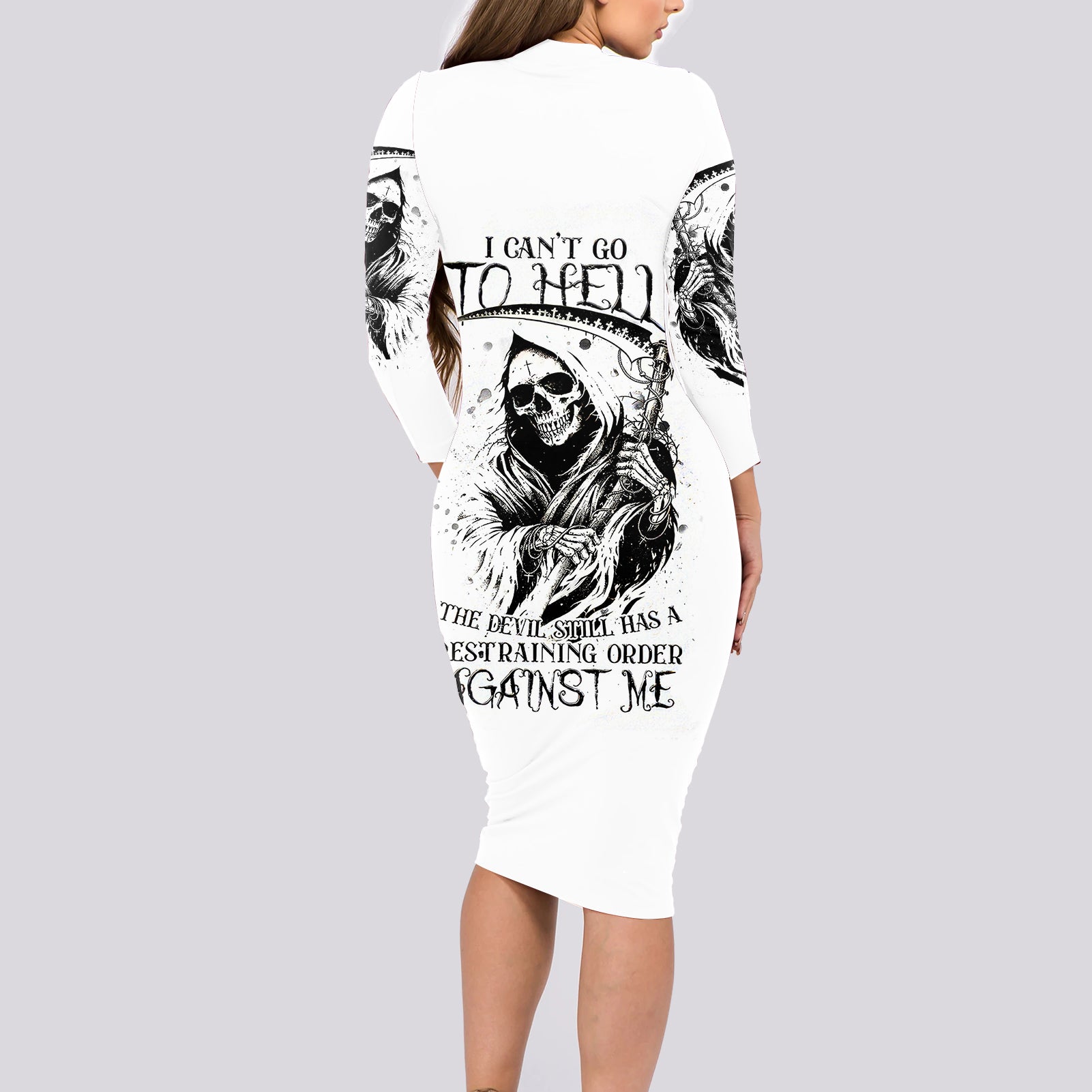skull-reaper-long-sleeve-bodycon-dress-i-cant-go-to-hell-devil-restrainning-order-against-me