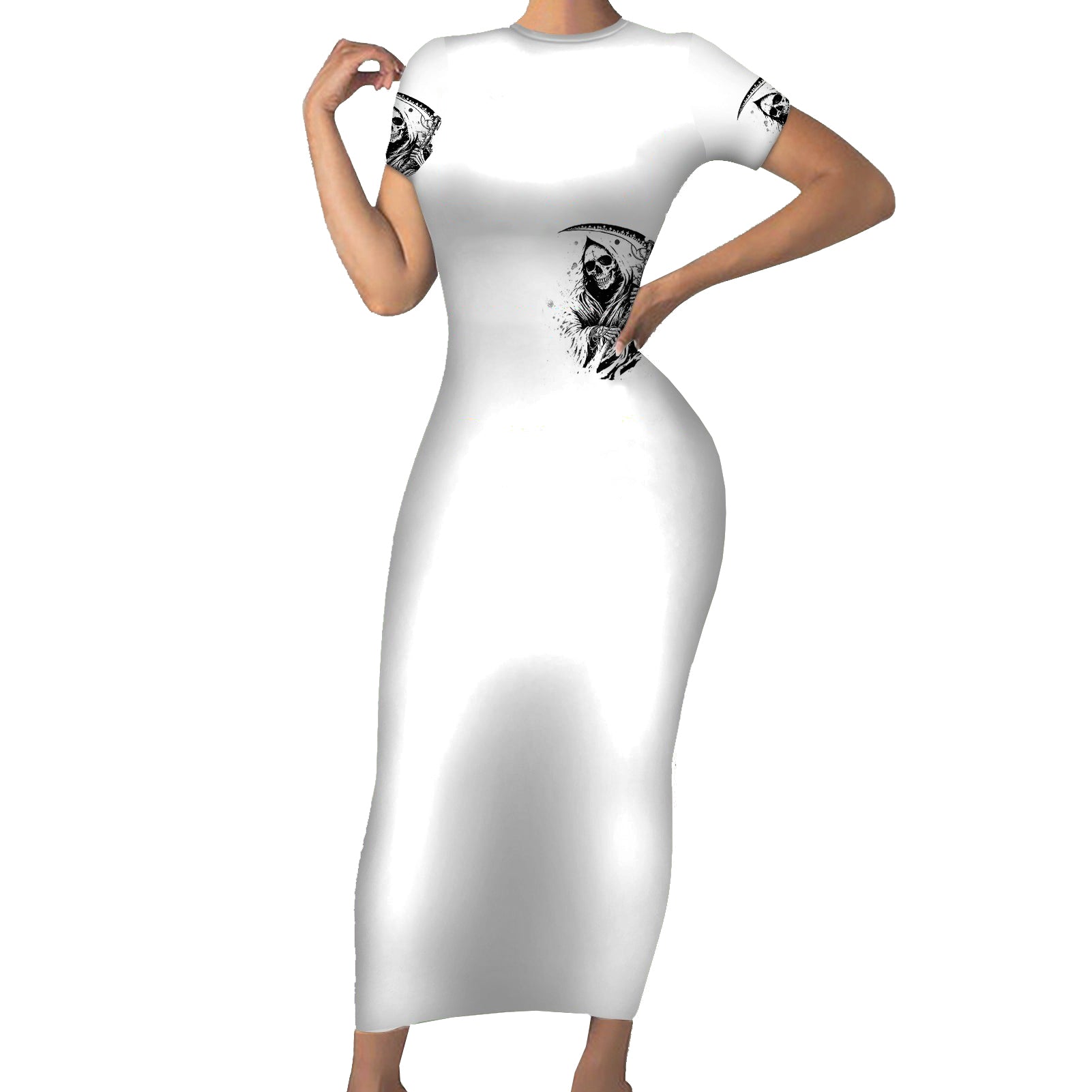 skull-reaper-short-sleeve-bodycon-dress-i-cant-go-to-hell-devil-restrainning-order-against-me