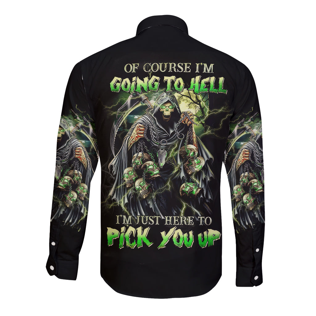 skull-reaper-long-sleeve-button-shirt-i-going-to-hell-just-pick-you-up