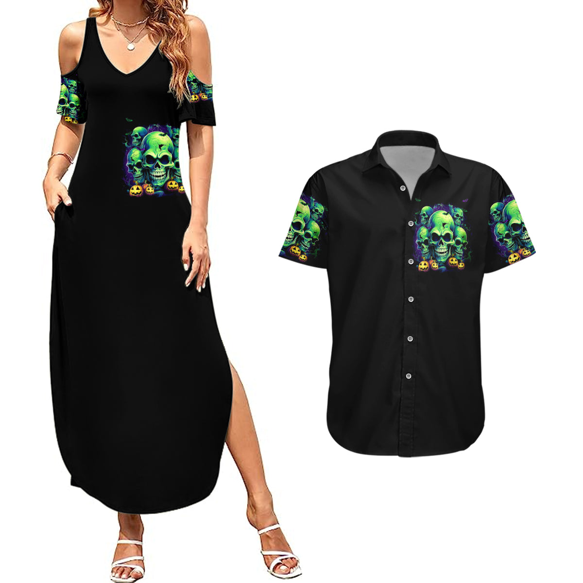 skull-pumpkin-couples-matching-summer-maxi-dress-and-hawaiian-shirt-i-have-three-side-quite-funny-and-side-you-never-want