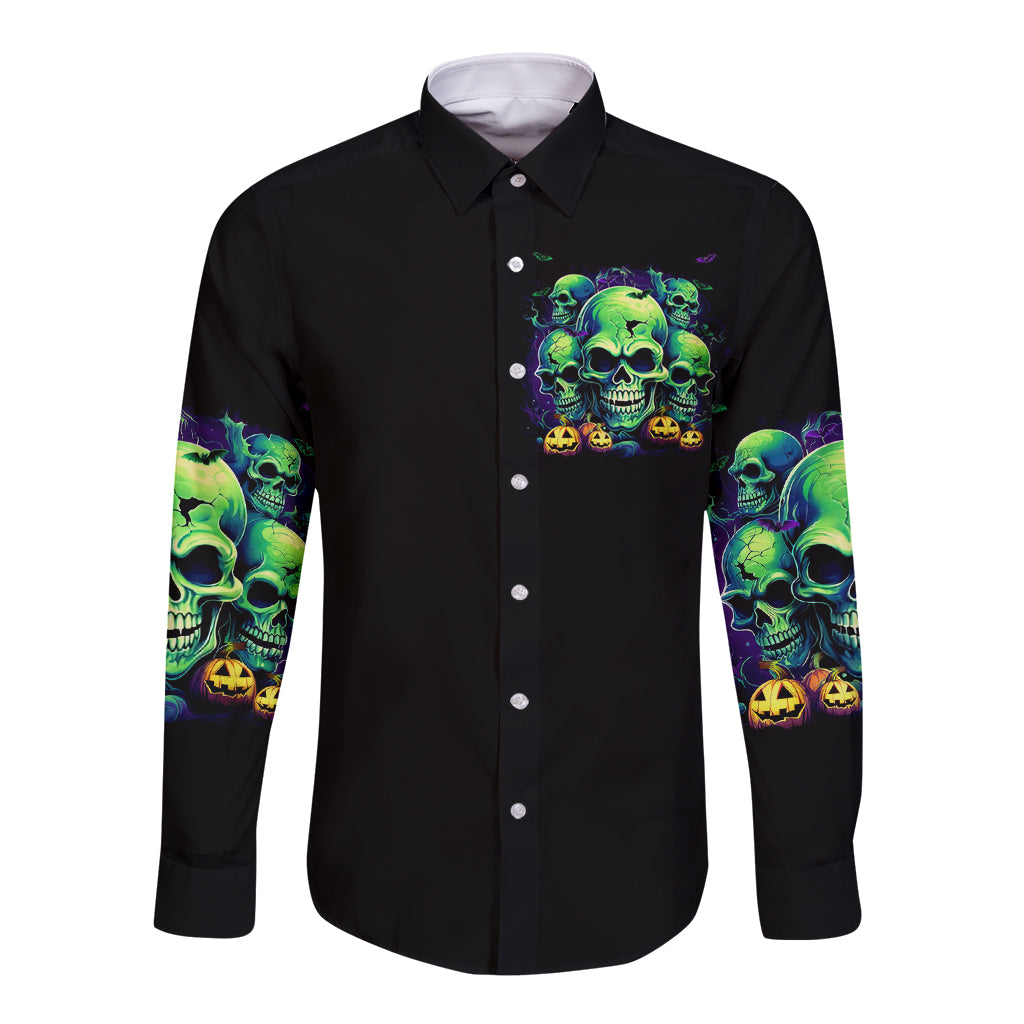 skull-pumpkin-long-sleeve-button-shirt-i-have-three-side-quite-funny-and-side-you-never-want