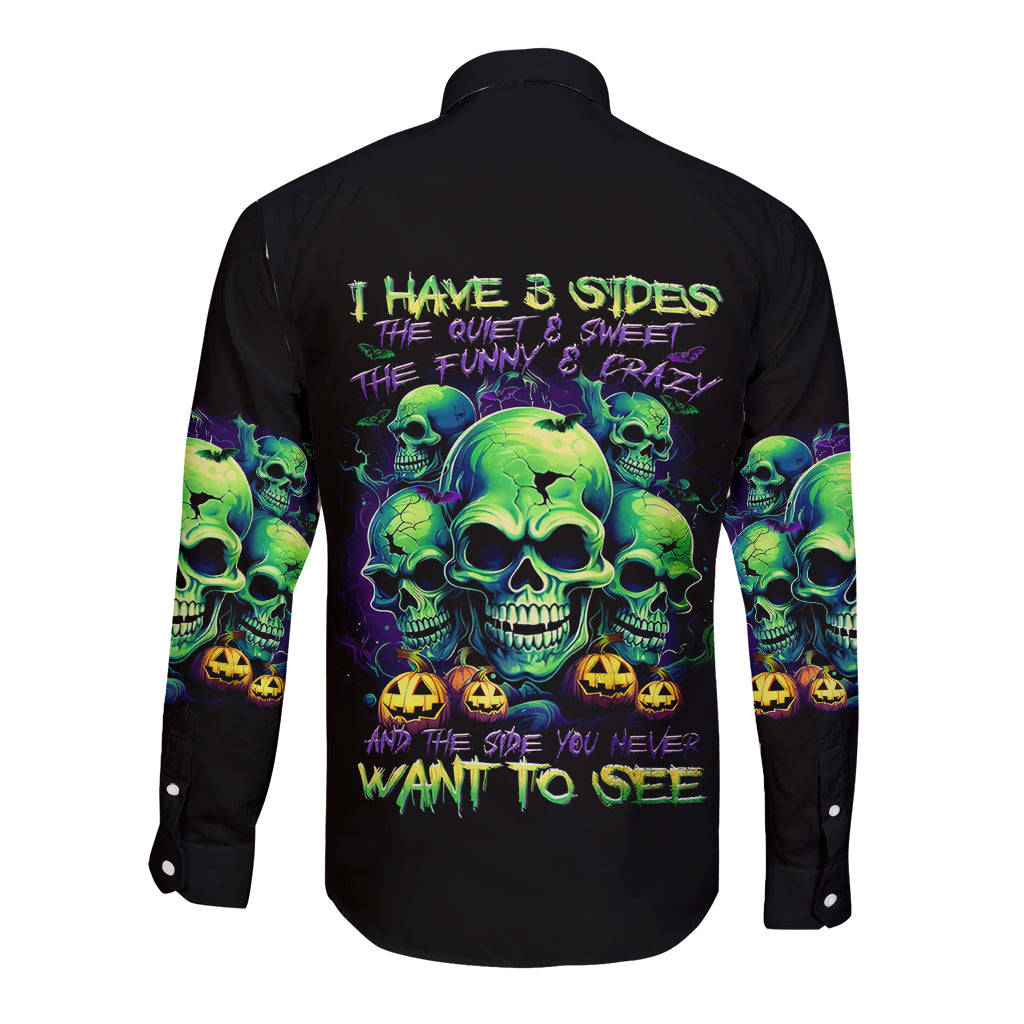 skull-pumpkin-long-sleeve-button-shirt-i-have-three-side-quite-funny-and-side-you-never-want