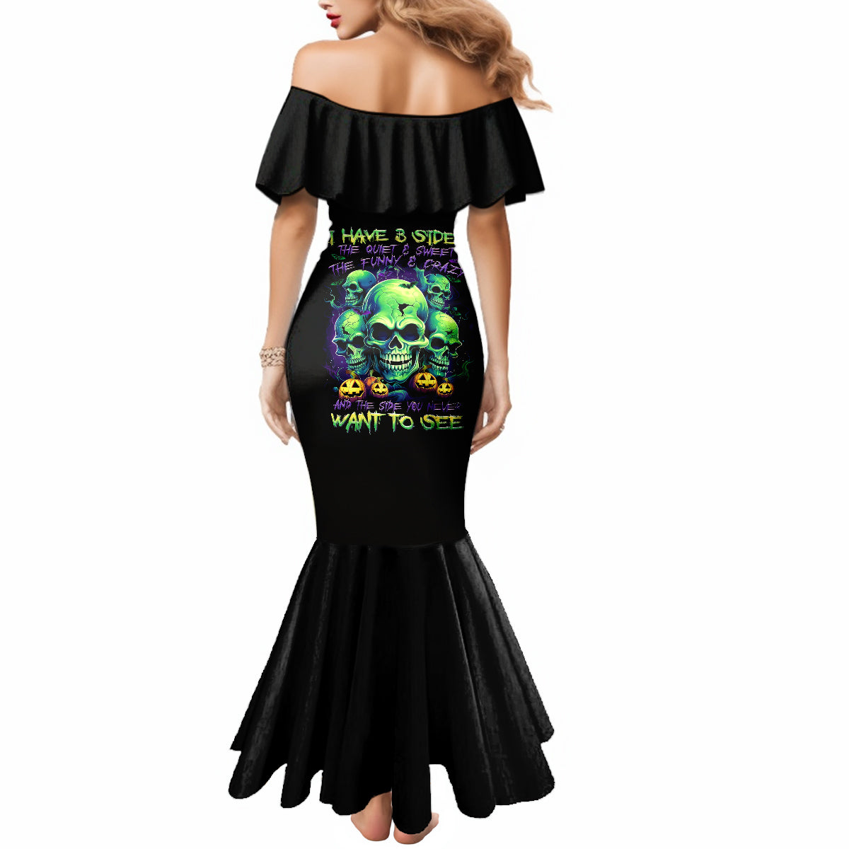 skull-pumpkin-mermaid-dress-i-have-three-side-quite-funny-and-side-you-never-want