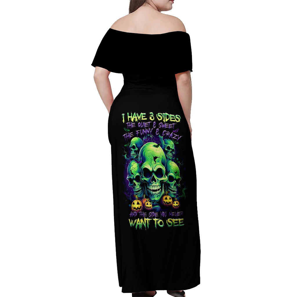 skull-pumpkin-off-shoulder-maxi-dress-i-have-three-side-quite-funny-and-side-you-never-want
