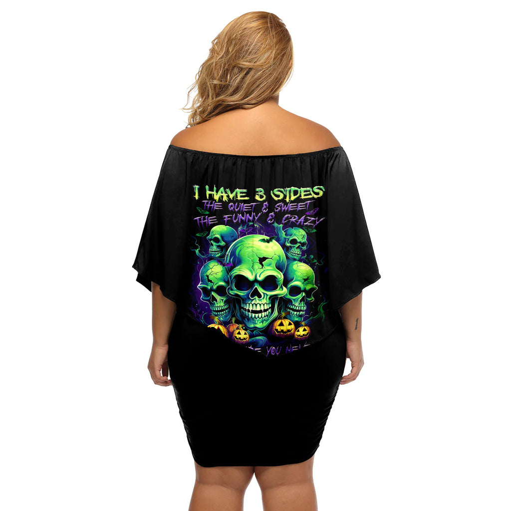skull-pumpkin-off-shoulder-short-dress-i-have-three-side-quite-funny-and-side-you-never-want