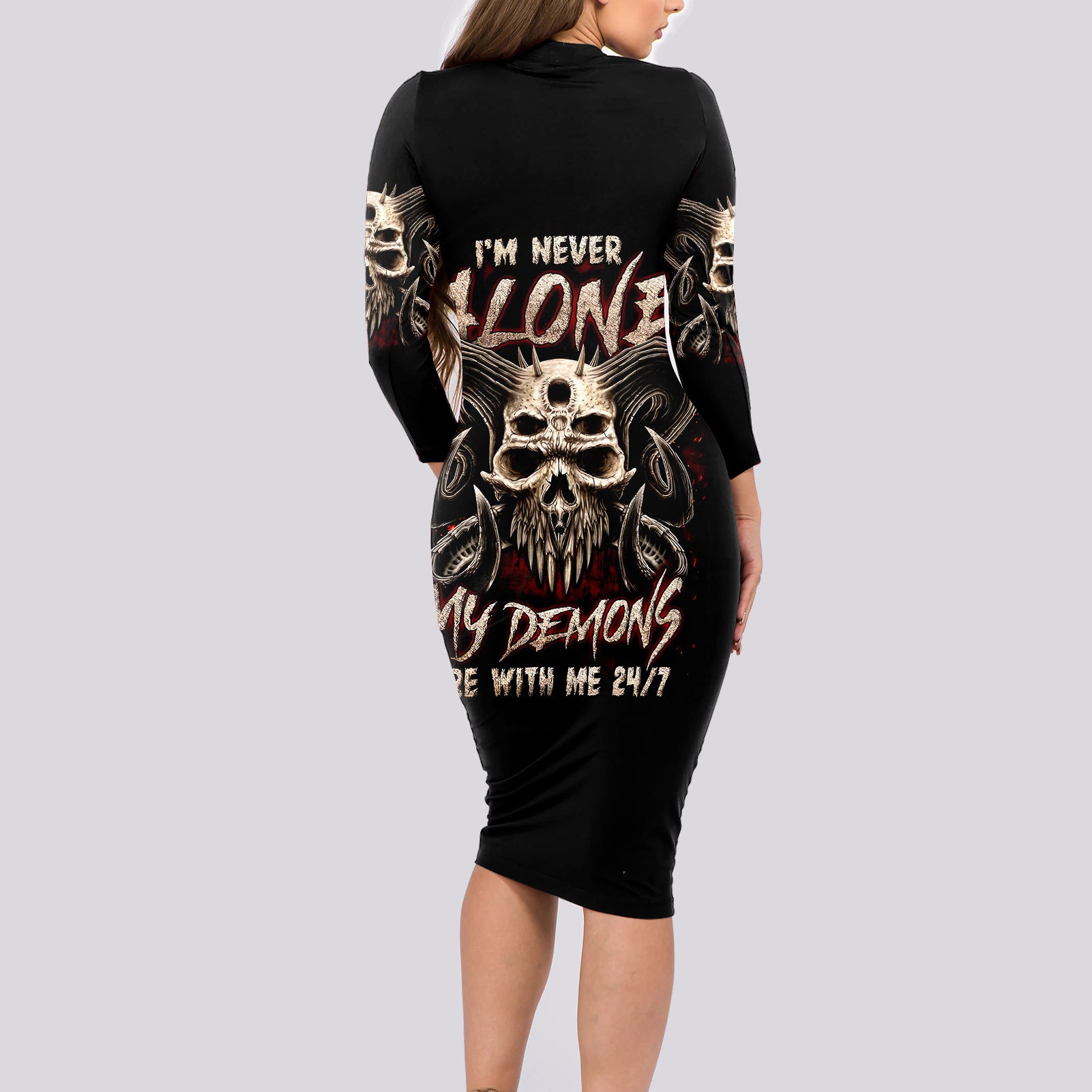 satan-skull-long-sleeve-bodycon-dress-i-never-alone-my-demon-with-me-247