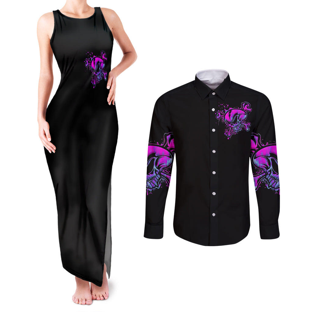 graffiti-skull-couples-matching-tank-maxi-dress-and-long-sleeve-button-shirts-i-talk-i-smile-but-be-carefull-when-i-silent