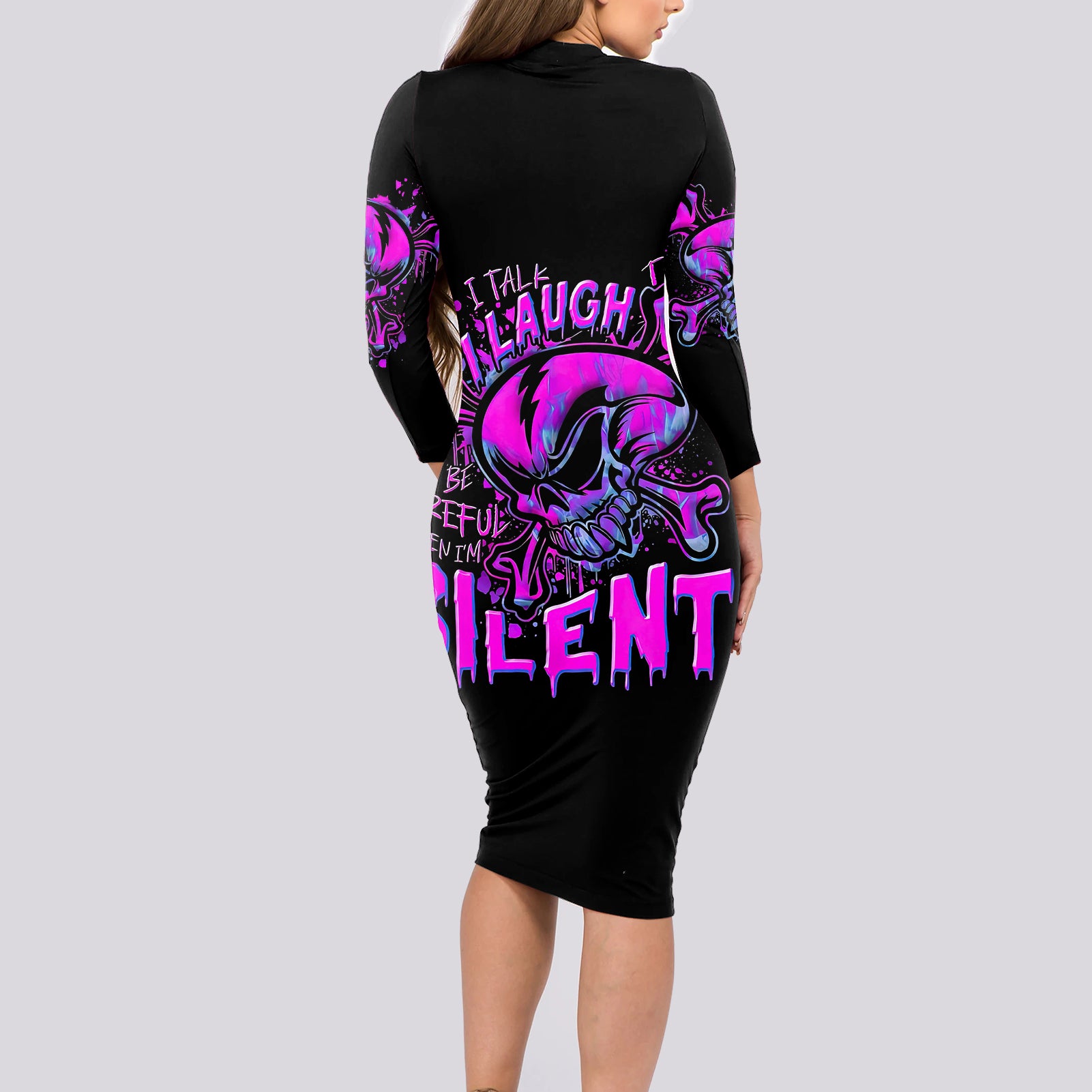 graffiti-skull-long-sleeve-bodycon-dress-i-talk-i-smile-but-be-carefull-when-i-silent
