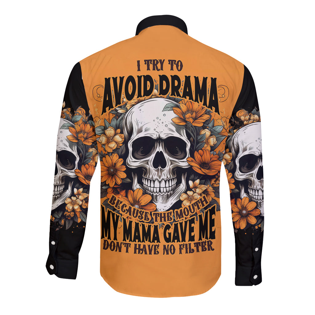 flower-skull-long-sleeve-button-shirt-i-try-to-avoid-drama