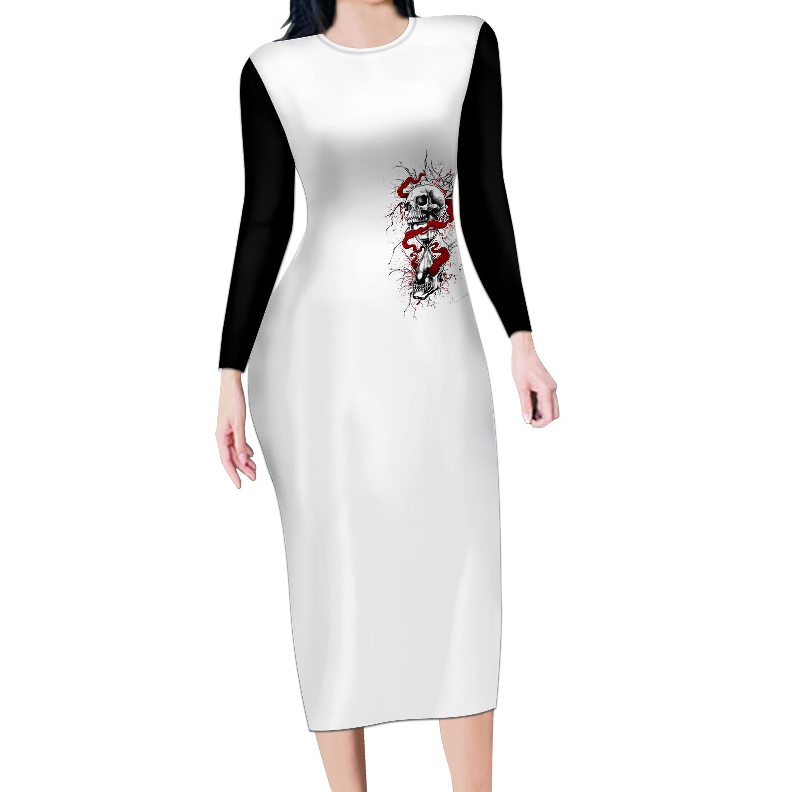 blood-skull-long-sleeve-bodycon-dress-you-got-my-back-i-got-your-rest-of-your-life