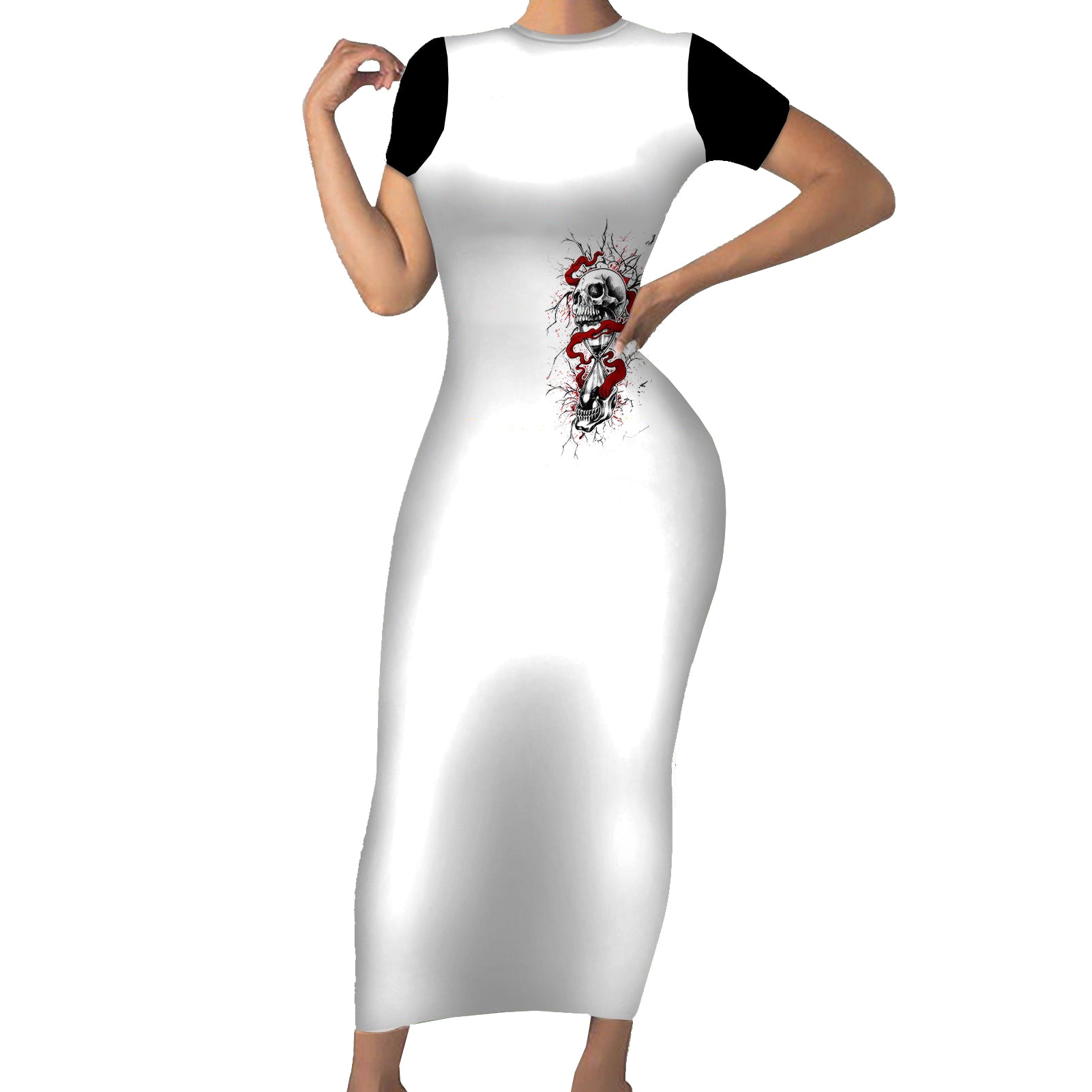 blood-skull-short-sleeve-bodycon-dress-you-got-my-back-i-got-your-rest-of-your-life