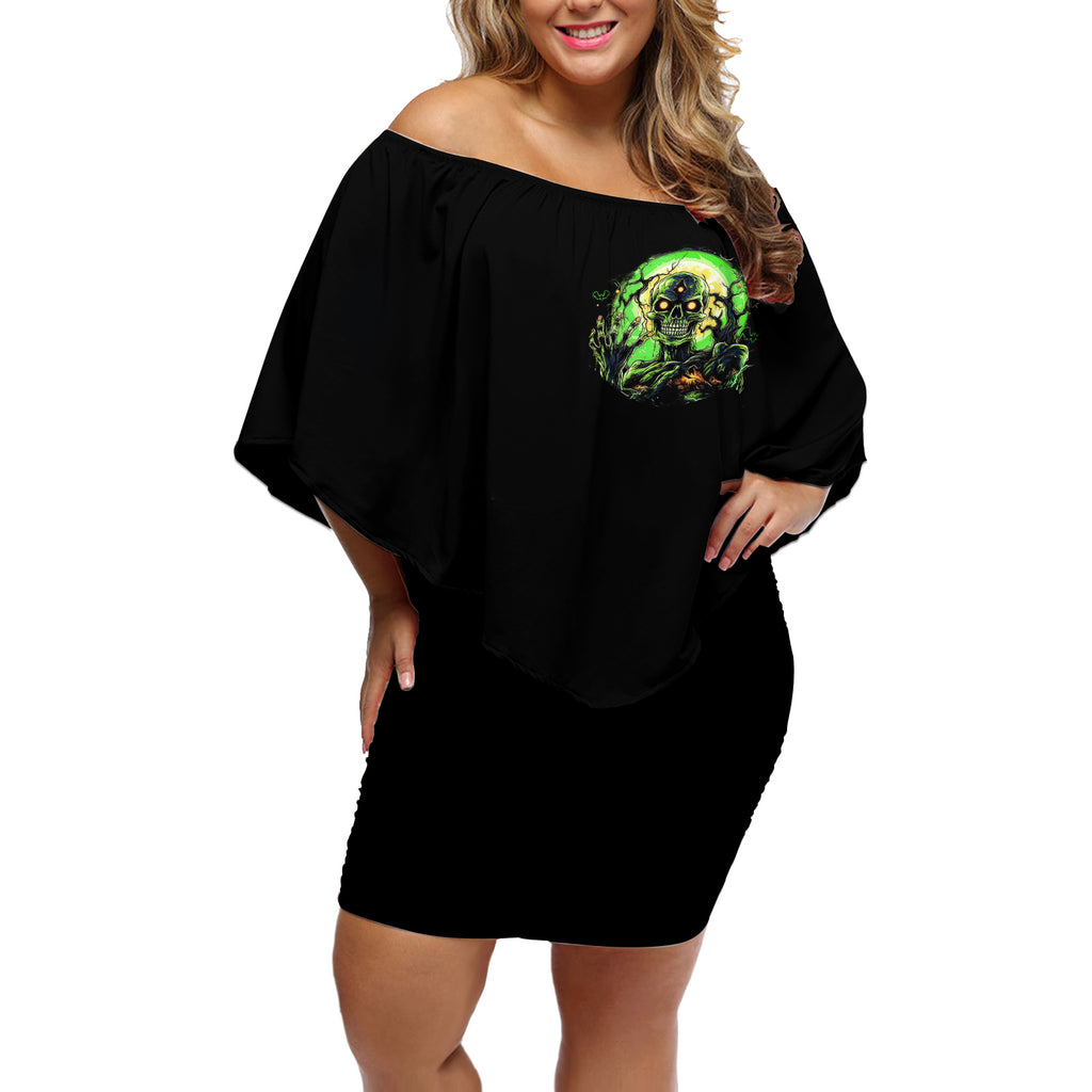 zombie-skull-off-shoulder-short-dress-i-never-alone-my-demon-with-me-247