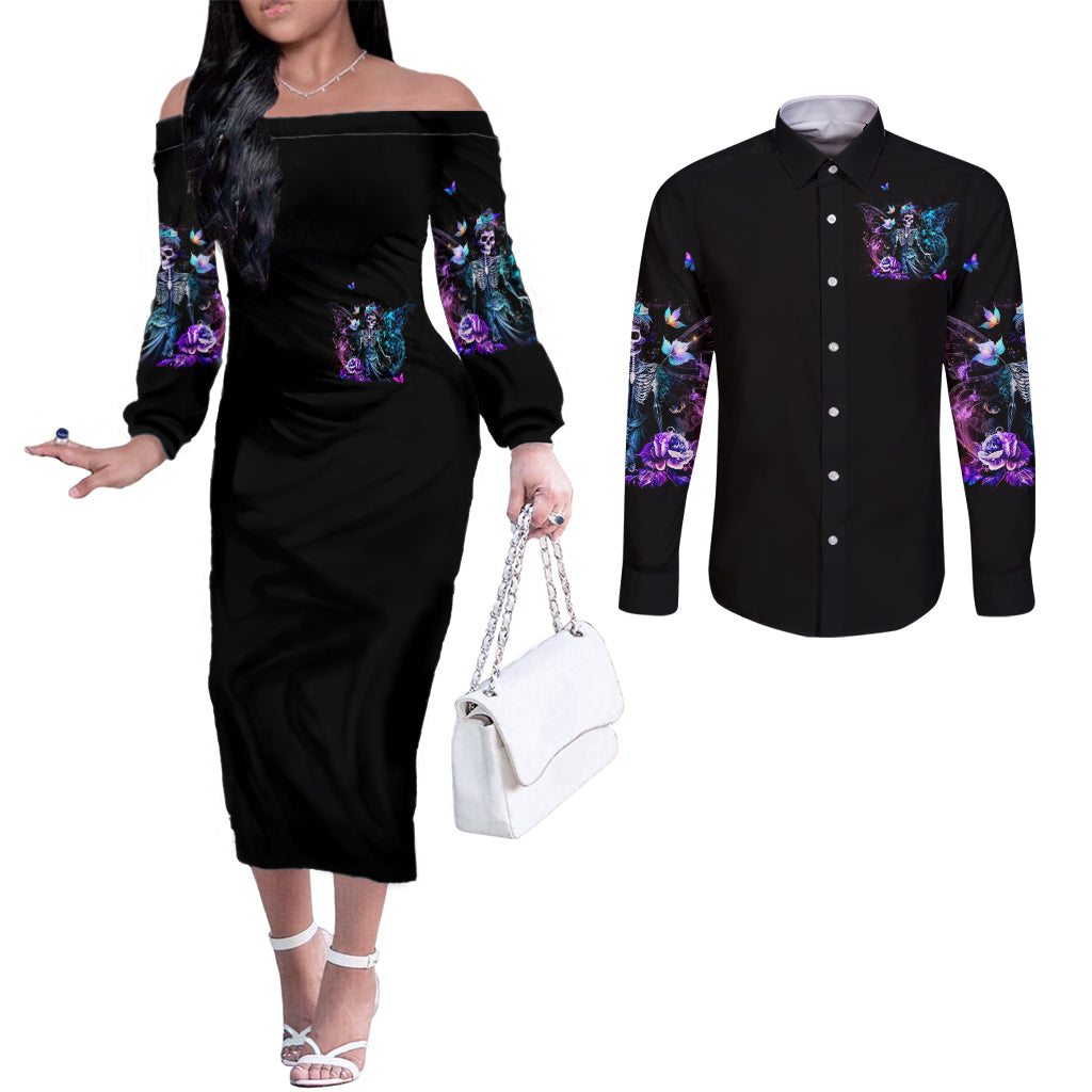 dia-de-los-muertos-skull-couples-matching-off-the-shoulder-long-sleeve-dress-and-long-sleeve-button-shirts-my-next-life-i-want-to-be-karma-fairy