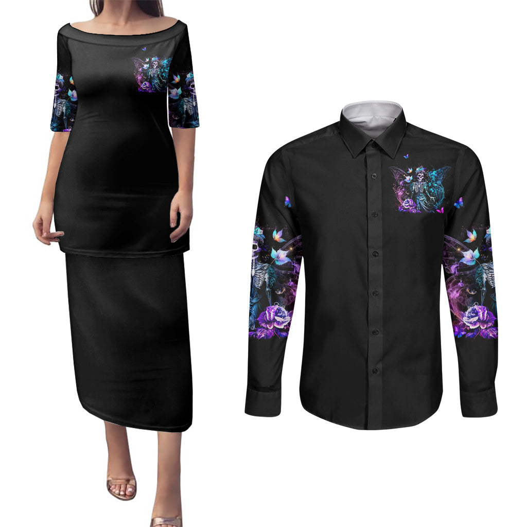 dia-de-los-muertos-skull-couples-matching-puletasi-dress-and-long-sleeve-button-shirts-my-next-life-i-want-to-be-karma-fairy
