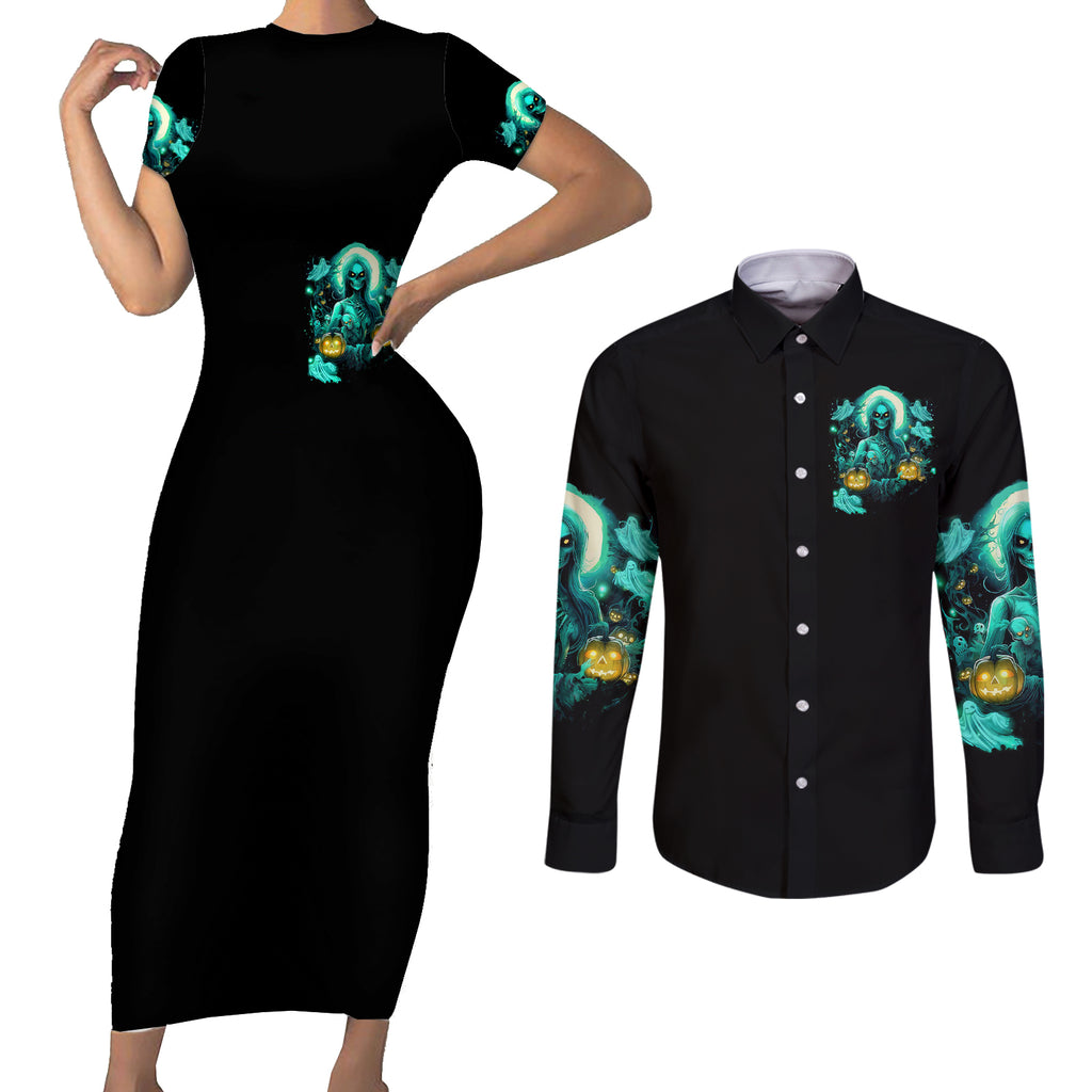 witch-skull-couples-matching-short-sleeve-bodycon-dress-and-long-sleeve-button-shirts-into-darkness-to-lose-our-mind-and-find-our-souls