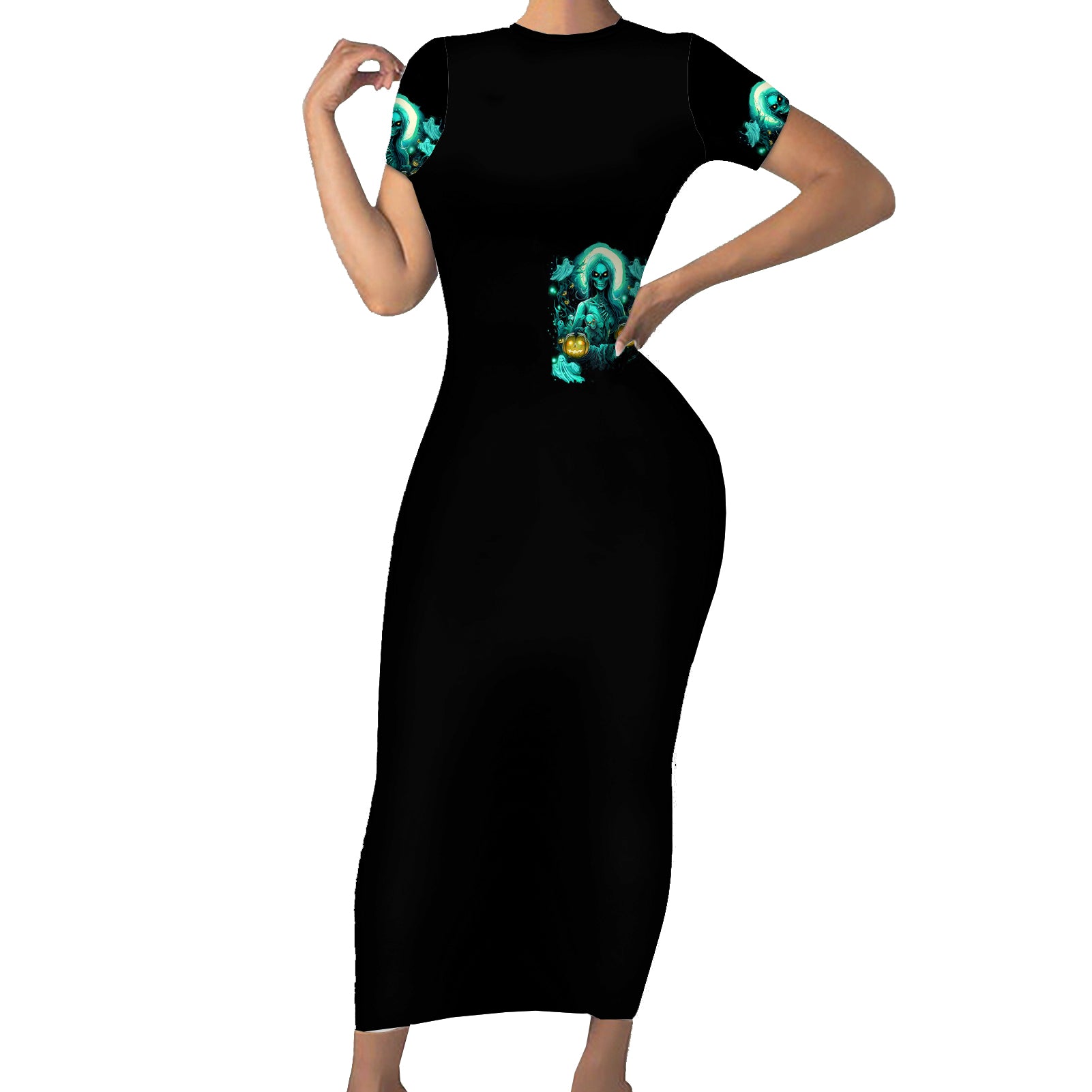 witch-skull-short-sleeve-bodycon-dress-into-darkness-to-lose-our-mind-and-find-our-souls