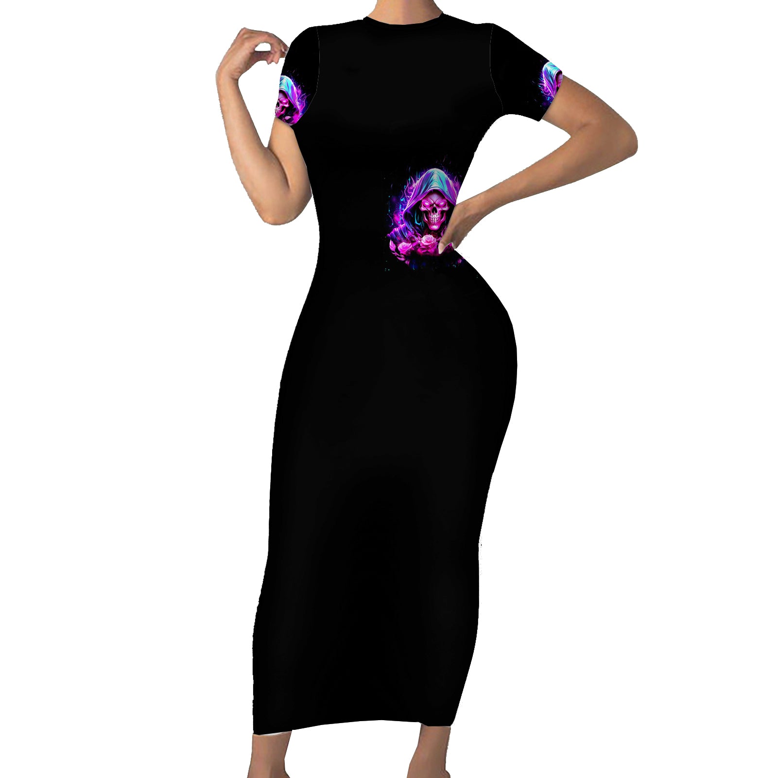 fire-skull-short-sleeve-bodycon-dress-judge-me-when-youre-perfect-otherwise-shut-up