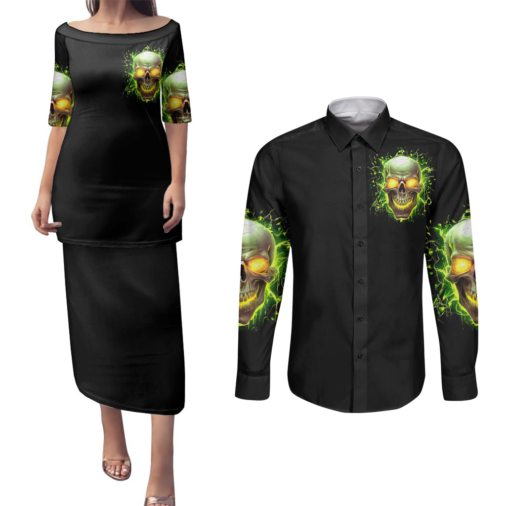 thunder-skull-couples-matching-puletasi-dress-and-long-sleeve-button-shirts-my-demon-hide-inside-my-head