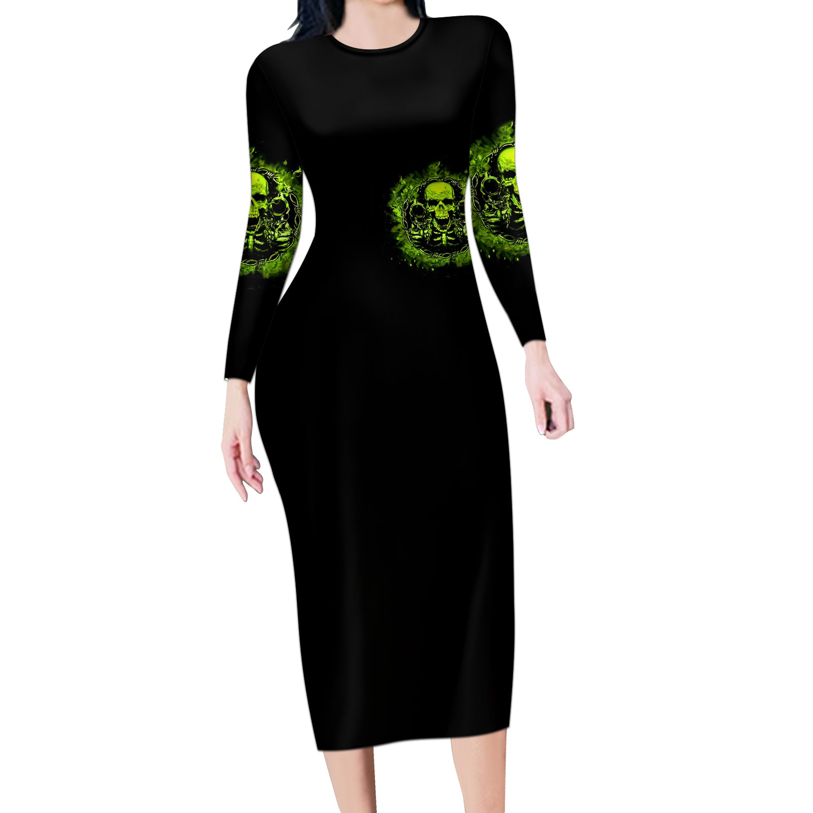 gun-skull-long-sleeve-bodycon-dress-when-you-come-for-my-gun-expect-an-appropriate-response