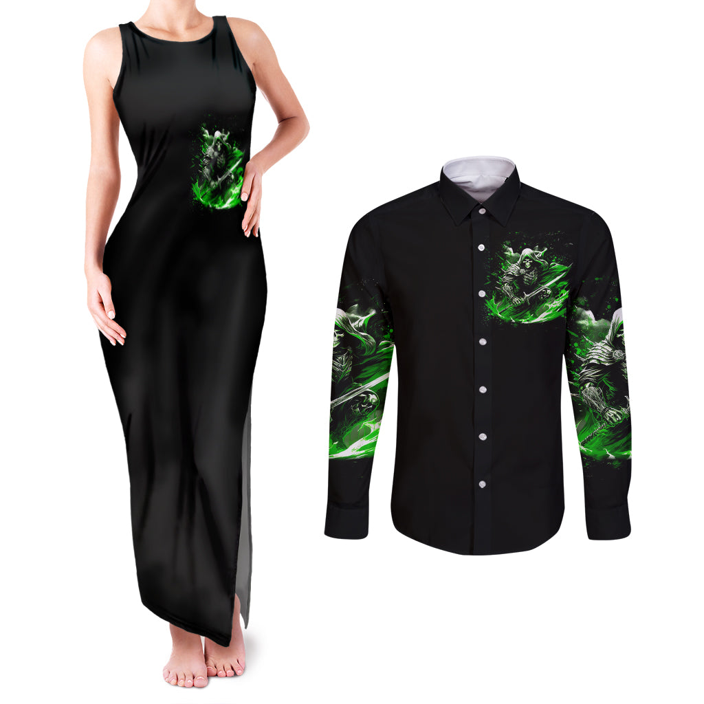 warrior-skull-couples-matching-tank-maxi-dress-and-long-sleeve-button-shirts-of-course-im-going-to-hell-just-pick-you-up