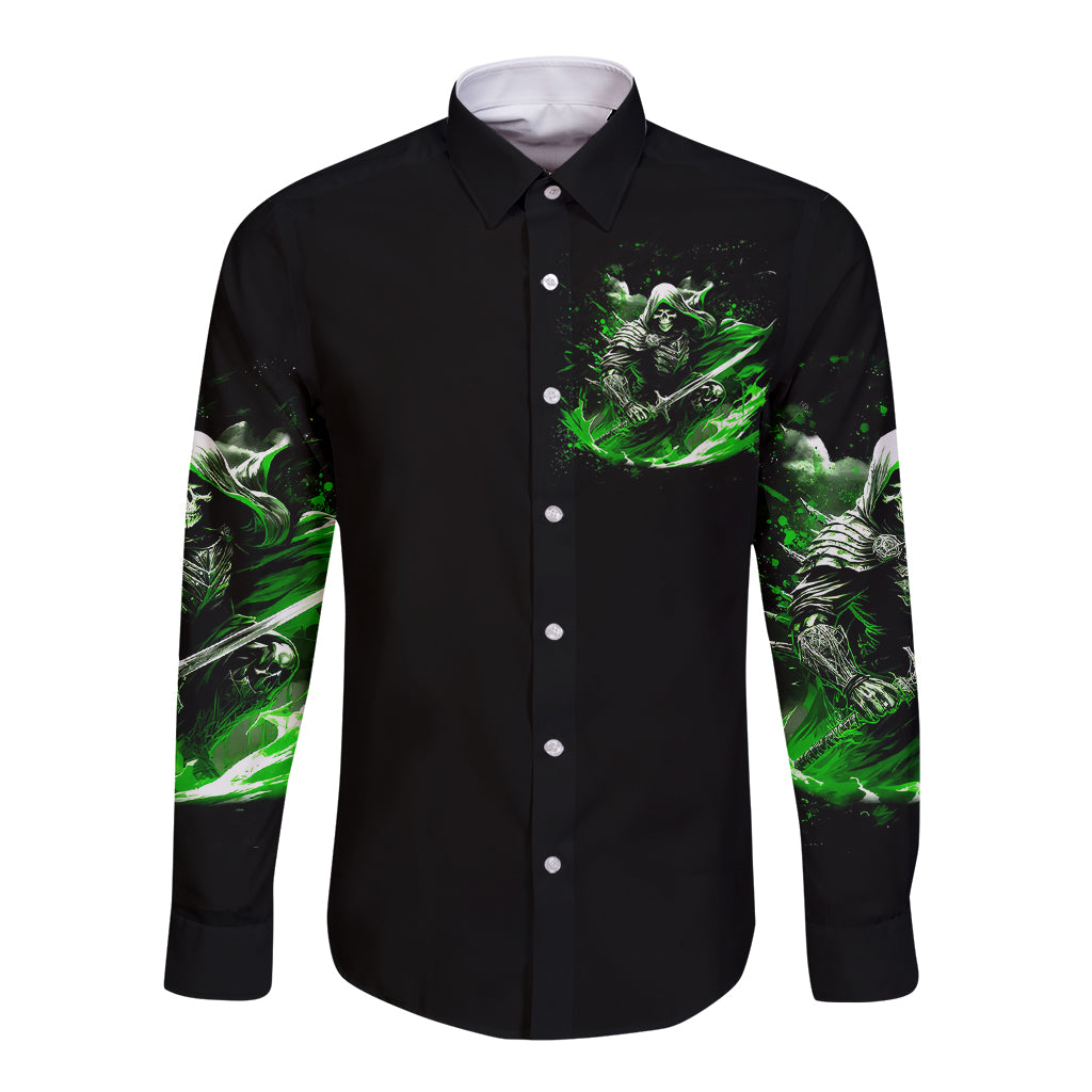 warrior-skull-long-sleeve-button-shirt-of-course-im-going-to-hell-just-pick-you-up