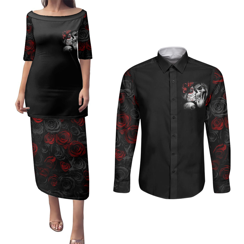 love-skull-couples-matching-puletasi-dress-and-long-sleeve-button-shirts-once-upon-a-time-i-love-you-forever-and-always