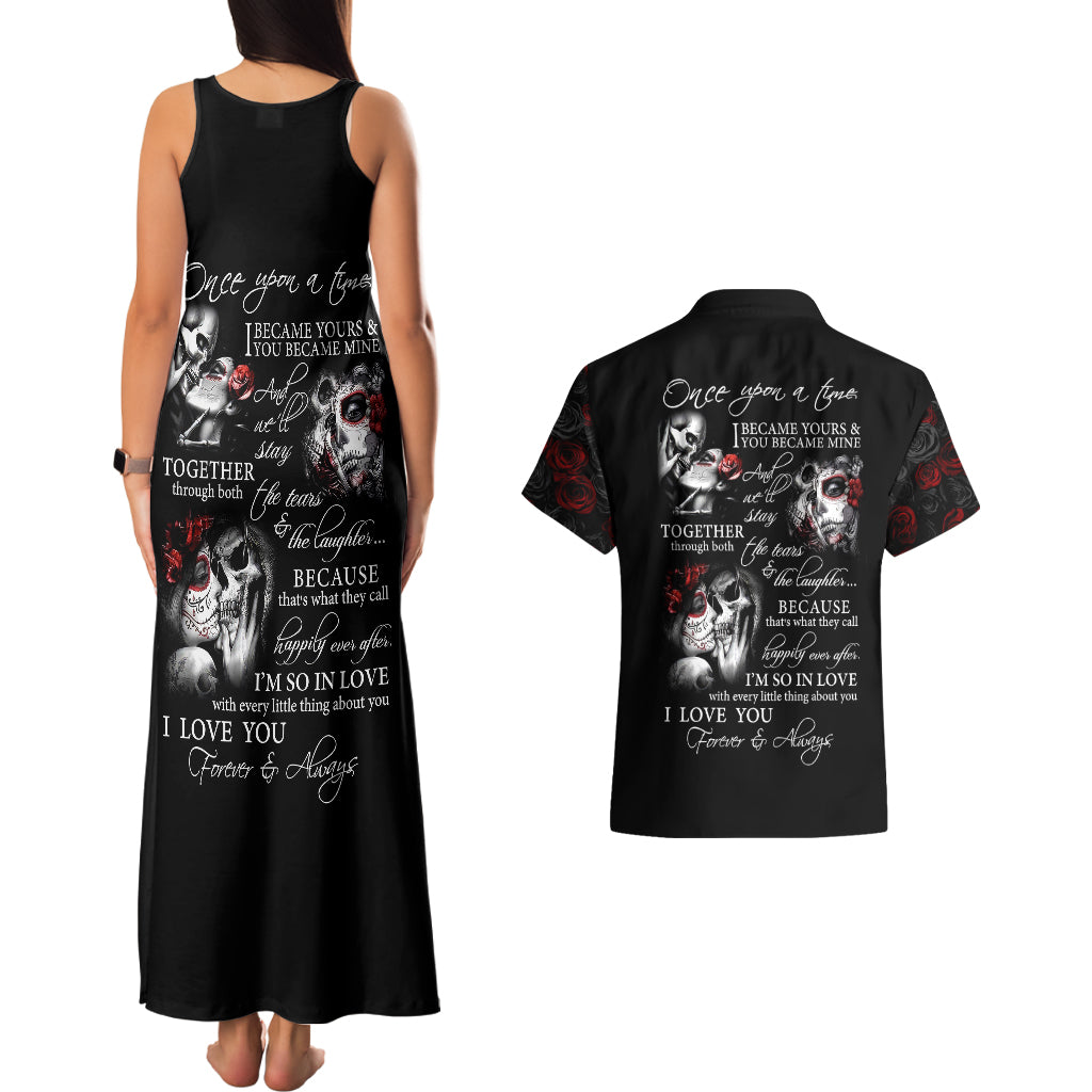 love-skull-couples-matching-tank-maxi-dress-and-hawaiian-shirt-once-upon-a-time-i-love-you-forever-and-always