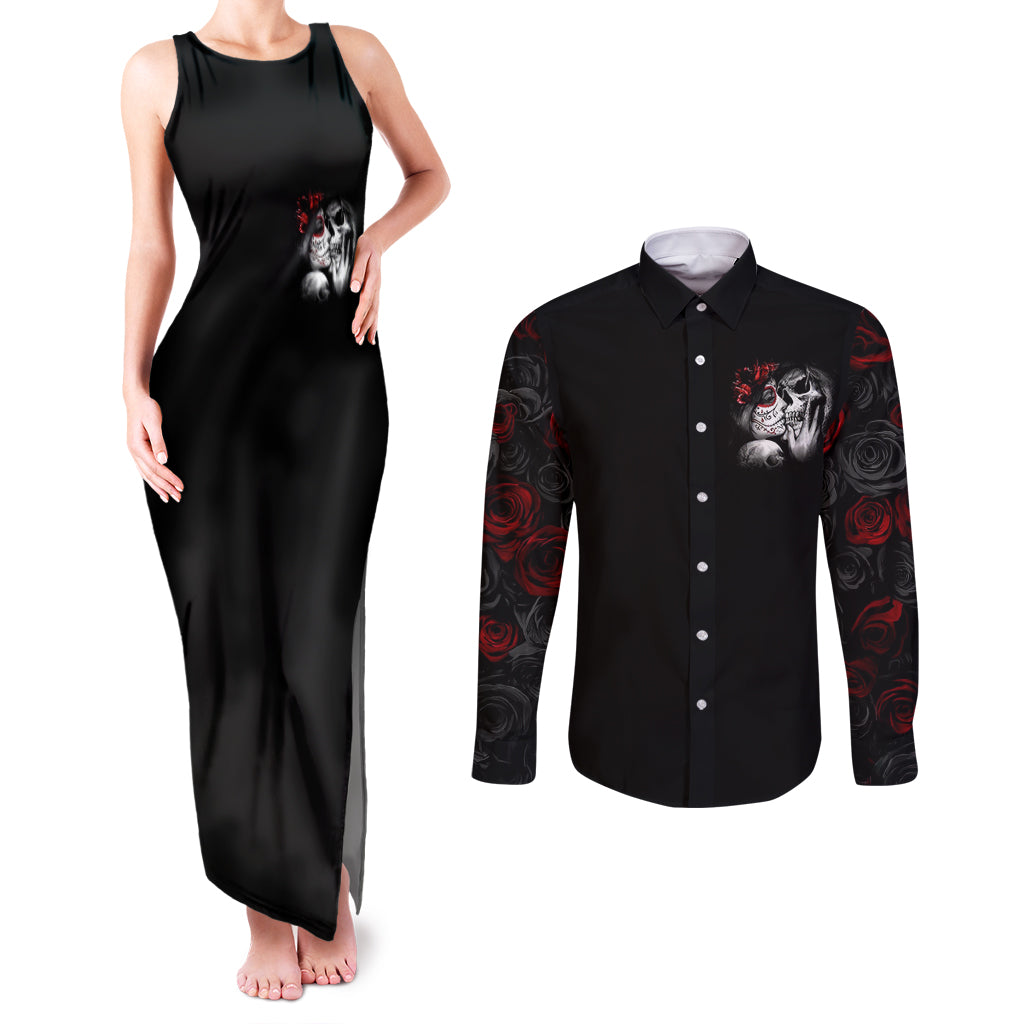 love-skull-couples-matching-tank-maxi-dress-and-long-sleeve-button-shirts-once-upon-a-time-i-love-you-forever-and-always