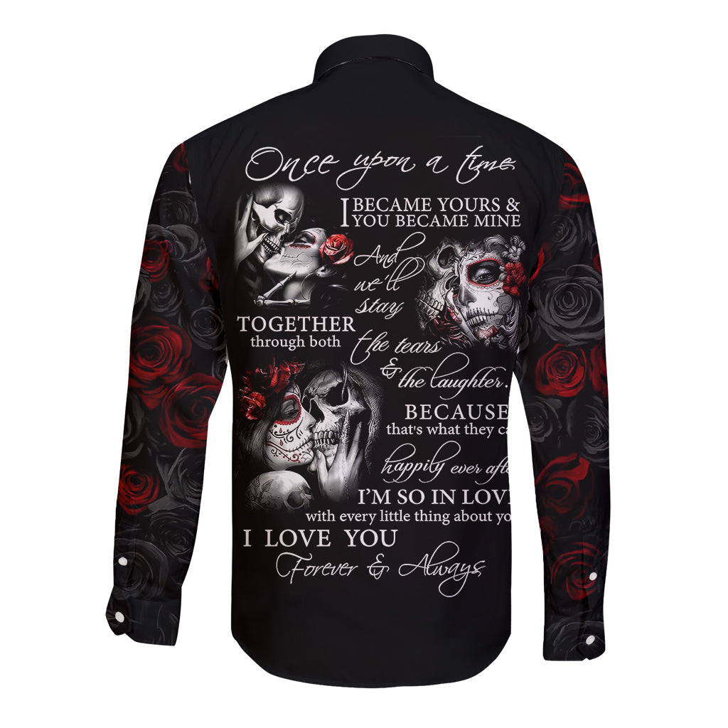 love-skull-long-sleeve-button-shirt-once-upon-a-time-i-love-you-forever-and-always