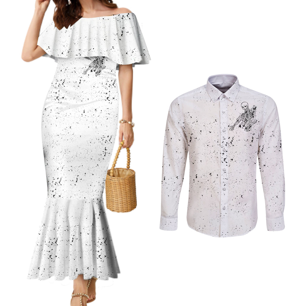 art-skull-couples-matching-mermaid-dress-and-long-sleeve-button-shirts-rock-paper-scissors-throat-punch-i-win