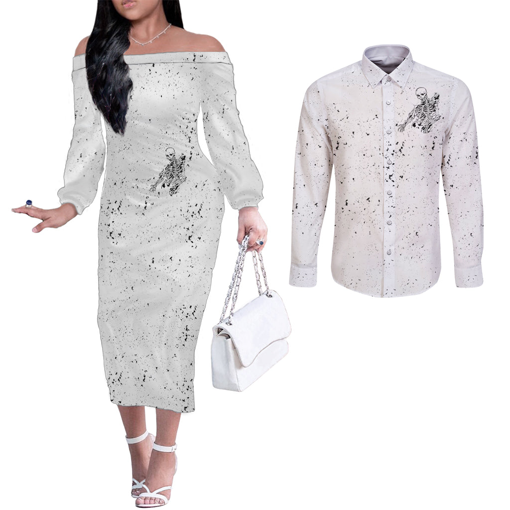 art-skull-couples-matching-off-the-shoulder-long-sleeve-dress-and-long-sleeve-button-shirts-rock-paper-scissors-throat-punch-i-win