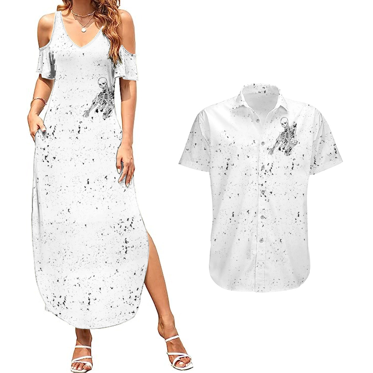 art-skull-couples-matching-summer-maxi-dress-and-hawaiian-shirt-rock-paper-scissors-throat-punch-i-win