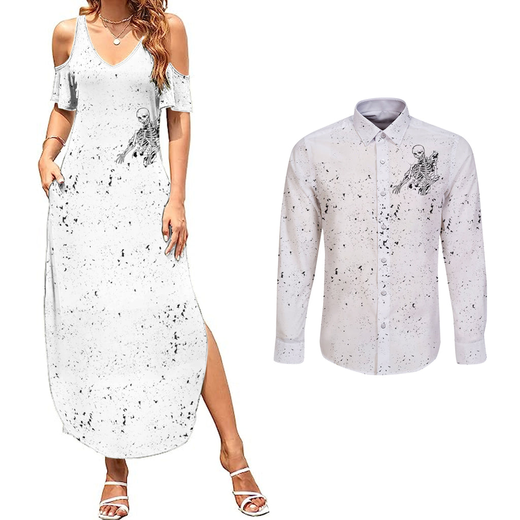 art-skull-couples-matching-summer-maxi-dress-and-long-sleeve-button-shirts-rock-paper-scissors-throat-punch-i-win